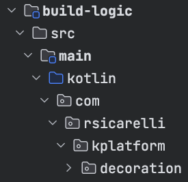Project structure showing the new decoration folder