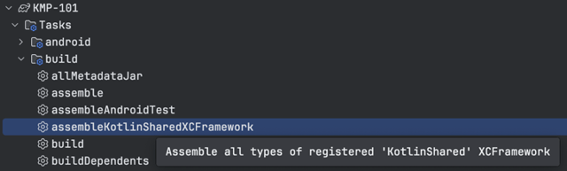XCFramework registered task