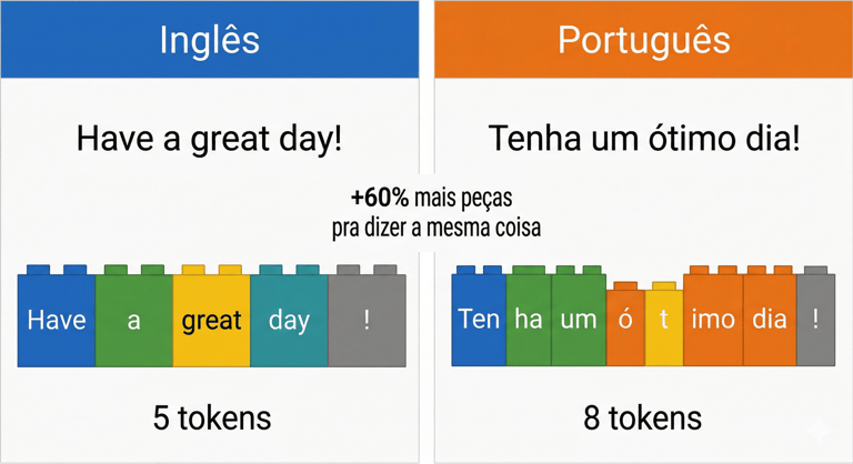 Tokenização: inglês vs português